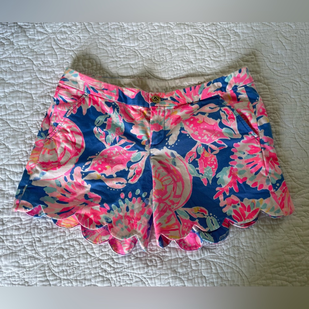 Lilly Pulitzer High Waist Blue and Pink Shorts